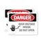 Signmission High Voltage Inside Do Not Open Danger Sign, Vinyl Decal, 10in W x 7in L, 2PK OS-2PACK-DS-D-710-L-1333 - alternate 1